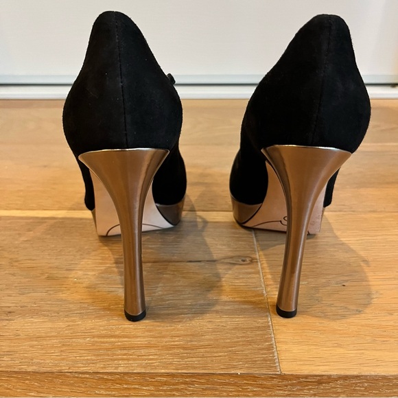 NWT Joan & David Daquimberly Black Platform Mary Jane Heels